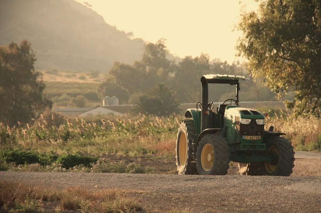tractor, farmer, agriculture, field, plow, tillage, farm, nature, vehicle, farming, village, machinery, landscape, farmland, soil
